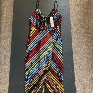 Rainbow sequin dress